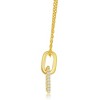 Bella Silver Sterling Silver Micro Pave CZ Paperclip Necklace - Gold Plated - Gold - 16+2 Inch - 2 of 3