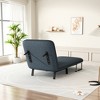 TiramisuBest Convertible Folding Sofa Chair Bed with Adjustable Backrest, Linen Upholstery, Metal Frame, Pillow, for Small Spaces & Dorms – Blue - 4 of 4