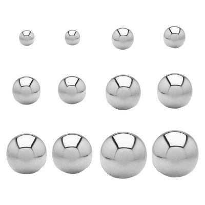 Women's West Coast Jewelry Women's Ball Stud Earrings 6 Pair Set - Silver