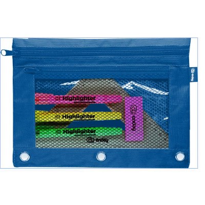 Enday Double Zipper Binder Pencil Pouch