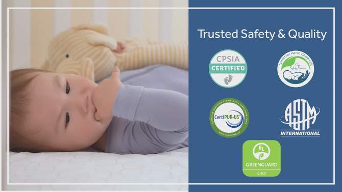 Sealy Orion 2-Stage Sustainable Antibacterial Baby Crib Mattress and Toddler Bed Mattress - White, 2 of 6, play video