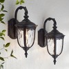 John Timberland Bellagio Vintage Outdoor Wall Light Fixtures Set of 2 Texturized Black Downbridge 16 1/2" Clear Hammered Glass for Post Exterior Barn - 2 of 4