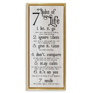 Stupell Industries Rules Of Life Motivating List Floating Frame Canvas Art - 1 of 4