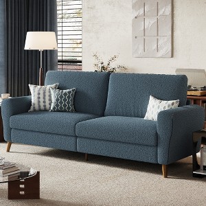 Garvee 84" Sofa Couch, Modern 3 Seater Sofa, Large boucle Sofa for Living Room with Streamlined Armrests & Wood Feet - 1 of 4