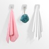 Unique Bargains Aluminum Self-Adhesive Slash Sticky Bathroom Kitchen Towel Hooks 4 Pcs - 3 of 3