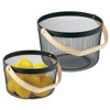 mDesign Farmhouse Metal Storage Organizer Basket Medium, Set of 2 - image 2 of 4