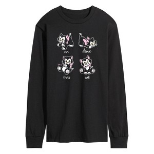 Men's - Disney - Figaro Un Deux Trois Cat Long Sleeve Graphic T-Shirt - 1 of 3