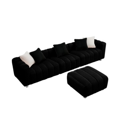 Modern Upholstered Sofa Chair with Ottoman, Three-Seater Couch for Lounging, Small Spaces and Accent Seating – The Pop Home