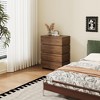 Luck Live Modern 4-Drawer Dresser, Bedroom Storage Cabinet, Tall Vertical Dresser – Walnut Color - 3 of 4