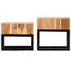 vidaXL Side Table Set of 2 Natural and black Solid Acacia Wood Small - 2 of 4