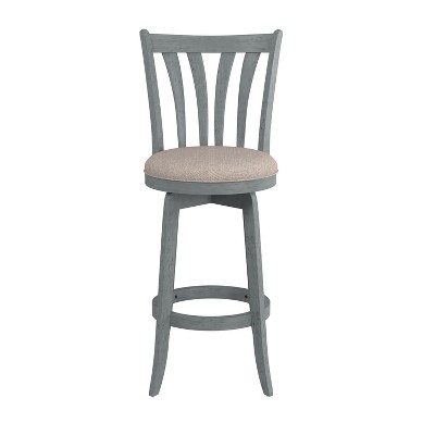 Savana 30" Blue Wirebrush Cream Swivel Wood Barstool