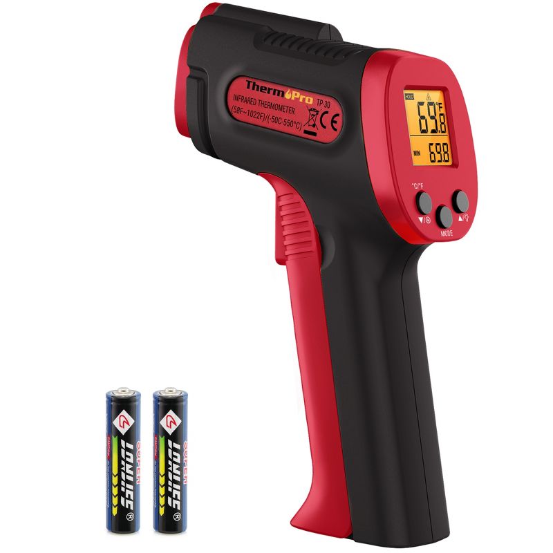 ThermoPro TP30W Digital Infrared Thermometer Gun Non Contact Laser Temperature Gun for Pizza Oven, Grill Swimming Pool, Construction and More, 1 of 9