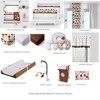 Bacati - Baby & Me Giraffe, Orange/Green/Blue/Red/Brown 3 pc Crib Bedding Set - 3 of 4