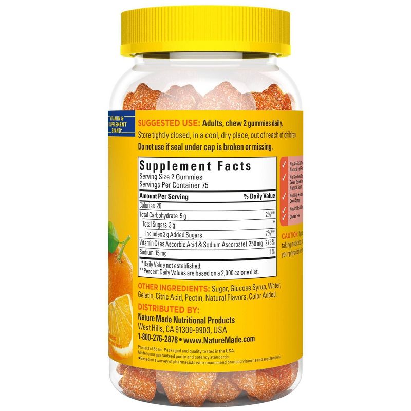 Nature Made Vitamin C 250 mg Per Serving for Immune Support Gummies - Tangerine Flavored, 4 of 13