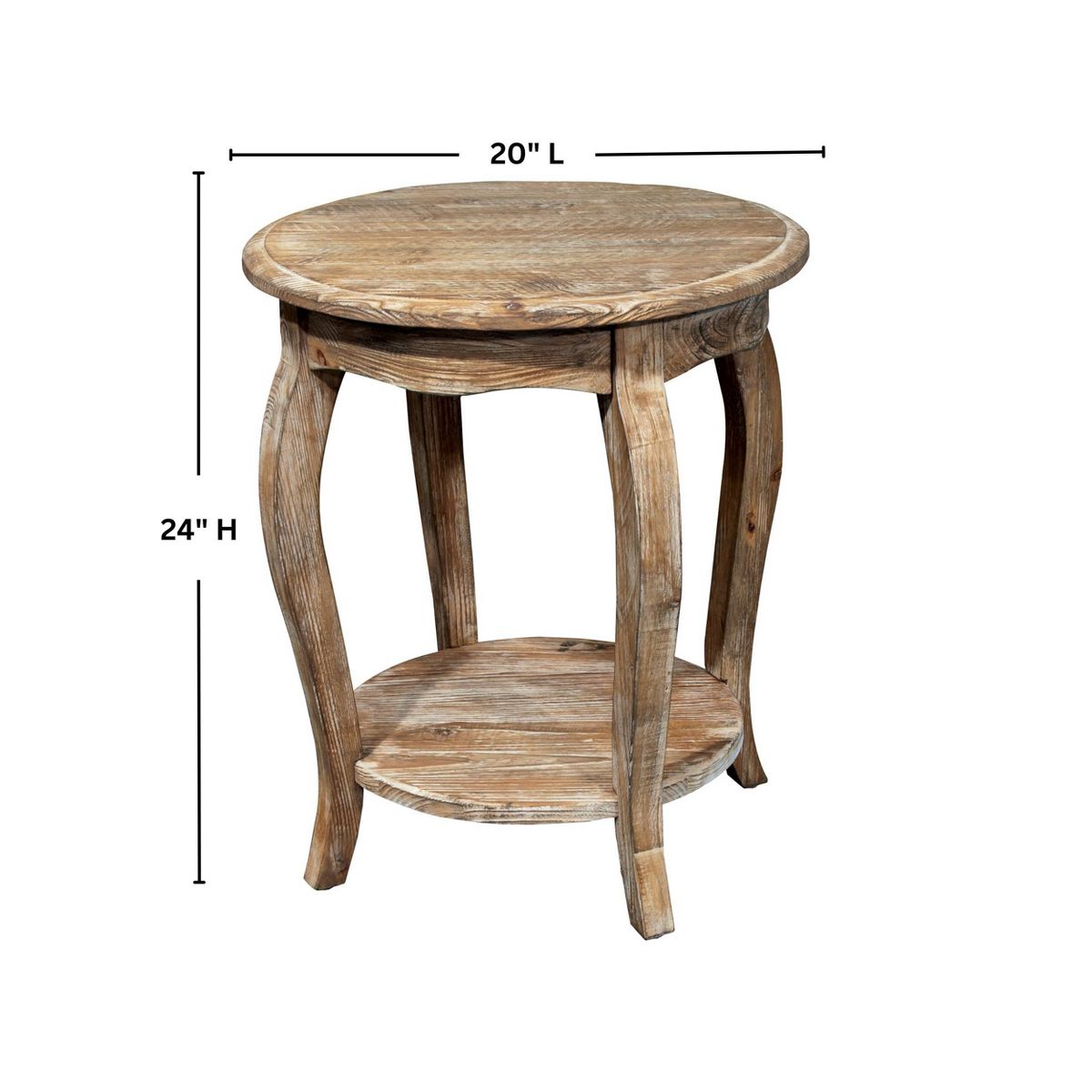 Round End Table Driftwood Brown - Alaterre Furniture - thumbnail 6