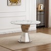 Dolonm 47" Round Modern Marble Dining Table with Stainless Steel Base for Kitchen Dining Room - 4 of 4