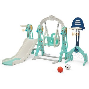 Sandinrayli 6 in 1 Toddler Slide and Swing Playset Indoor Outdoor Playground Kids Slide for Toddler - 1 of 4