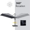 PURPLE LEAF Cantilever Umbrella Rectangle Outdoor Patio Umbrella Large Offset Hanging Umbrella with 360-degree Rotation Adjustable With Base - 4 of 4