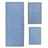 Luxury Reversible Bathroom Rugs Set, Washable Rug, Extra Soft and Absorbent bath Rug, Kitchen Mat, Non-Slip Bath Mat Set, 3 Pcs Set with Runner, Blue - 2 of 4