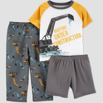Baby Boys' 3pc Construction Pajama Set - Just One You® made by carter's Yellow 12M