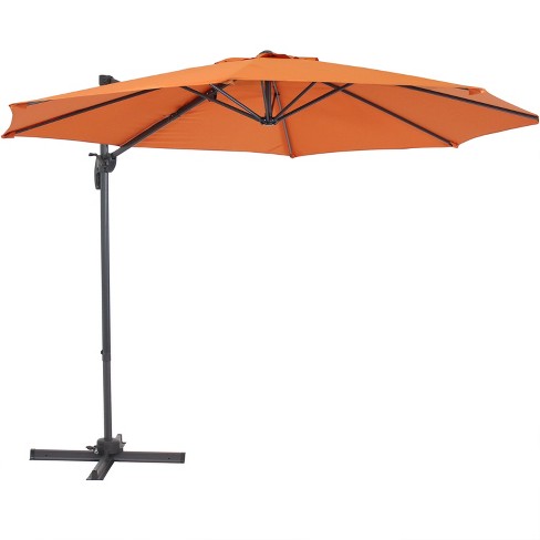 Offset Cantilever Patio Umbrella With 360 Degree Rotation Burnt Orange Sunnydaze Decor Target