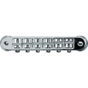 TonePros Locking Tune-o-matic (small posts) Notched Saddles Nickel - 1 of 2