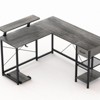 Syemin Rectangle End Tables Modern Decorative Table with Drawers for Living Room and Study Room, Gray, 53.9"*19.7"*29.5" - 2 of 4