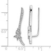 Black Bow Jewelry 6 x 28mm Rhodium-Plated Sterling Silver CZ Star Ear Climber Earrings - 4 of 4