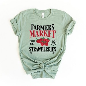 Simply Sage Market Women's Farmers Market Strawberries Short Sleeve Graphic Tee - 1 of 2