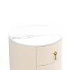 NicBex  1PC/2PCS Round Night Stand with Marble Stickers Top,3 Drawers Nightstand with Metal Handles,Bedside Table for Bedroom,Living Room Furniture - 4 of 4