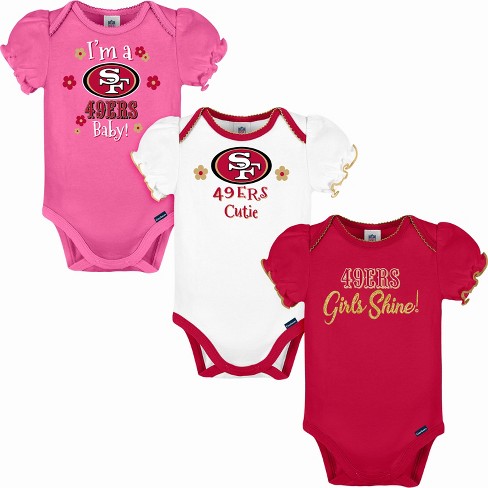 Gerber Baby Girls' Nfl Short Sleeve Bodysuits 3-pack, San Francisco 49ers :  Target