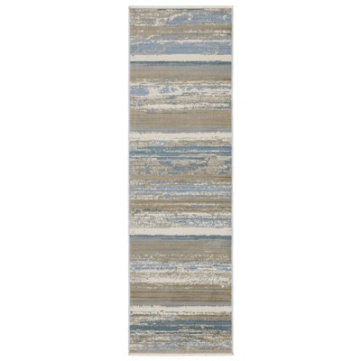Oriental Weavers Bauer 042L2 Blue/ Beige Indoor Area Rug - 2'3" x 7'6"