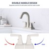 PAGED Bathroom Faucet with 4 Inch Center-Set, 2-Handle Sink Faucet with Overflow Hole and 2 Supply Lines Included for Bathroom - 2 of 4