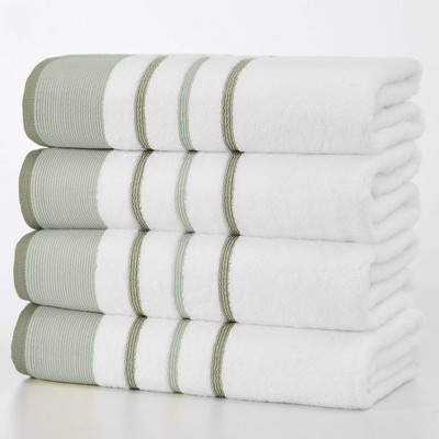 Isla Jade 2pk Oversized Cotton Stripe Beach Towels Stone Blue/Clay