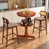Tangkula 2-Tier Round High Top Table w/ Storage Shelf & Pedestal Base for Kitchen - 4 of 4