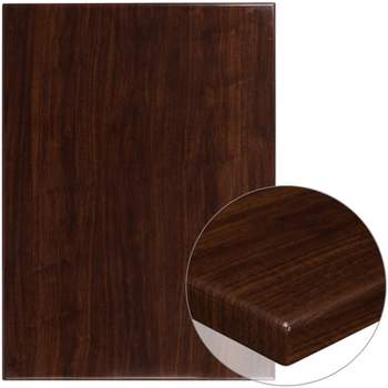 Flash Furniture 30'' x 42'' High-Gloss Resin Table Top with 2'' Thick Drop-Lip