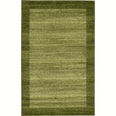 Easy-Care Tufted Synthetic Rug in Light Green, Stain-Resistant, 3'3" x 5'3"