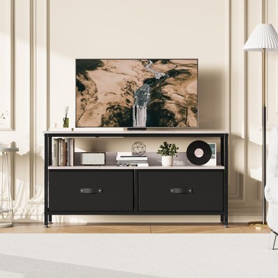 TV Stand Dresser with Storage, 2-Drawer Entertainment Center with Open Shelf