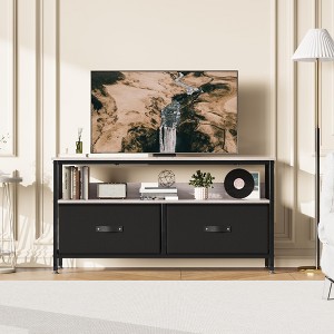 TV Stand Dresser with Storage, 2-Drawer Entertainment Center with Open Shelf - 1 of 4