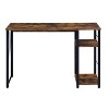 Vynxaria Weathered Oak Black 2-Shelf Writing Desk Rectangular Design for Rustic Modern Workspaces - 4 of 4