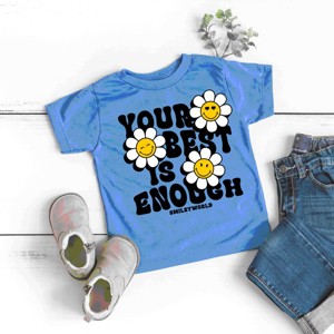 The Juniper Shop SmileyWorld Your Best Is Enough Floral Toddler Short Sleeve Tee - 1 of 4