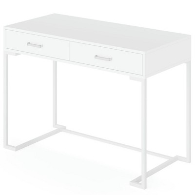 Resenkos Computer Desk, Office Desk, Study Desk,39" Computer Desk with Drawers, Modern Writing Desk Study Desk,White