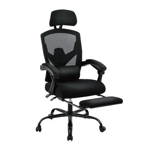 SEVOBAL Task and Office Chairs Deluxe Office Chair with Retractable Footrest, Adjustable Lumbar Support for Home and Office, Black, 27.5"*38.5"*51.7" - 1 of 4
