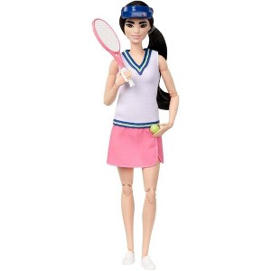 Barbie Careers Fashion Doll & Accessories, Made to Move Tennis Player - 1 of 4