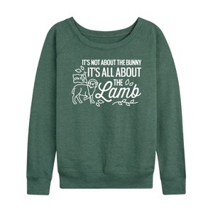 Women's - Instant Message - It's All About The Lamb Lightweight French Terry Slouchy - 1 of 4