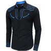 Clearlove Men's Western Cowboy Shirt Embroidered Long Sleeve Casual Button Down Shirt - 4 of 4