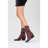 Laval - Burgundy Back-Zip Block Heel Boot (Women) burgundy cilt 8 Prologue Shoes - 2 of 4