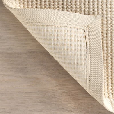 Ivory Geometric Wool and Sisal Runner Rug 2'6" x 8'