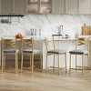 22.4" Bar Stools, Bar Chairs with X-Shaped Back Thick Cushion, Counter Height Barstools - 4 of 4