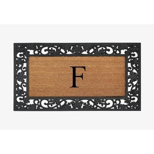 A1HC Natural Coir Monogrammed 23"X38", Anti‑Shed Treated Durable Doormat for Outdoor Entrance - 1 of 4
